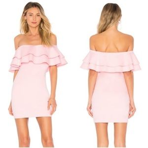 by the way. pink off the shoulder ruffle dress